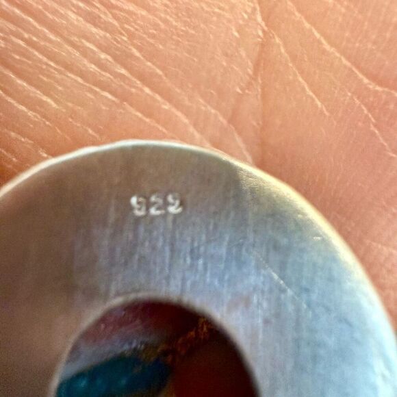 Spiny Oyster Turquoise Necklace Pendant Southwest Sterling Silver Beaded Framed - Picture 4 of 4